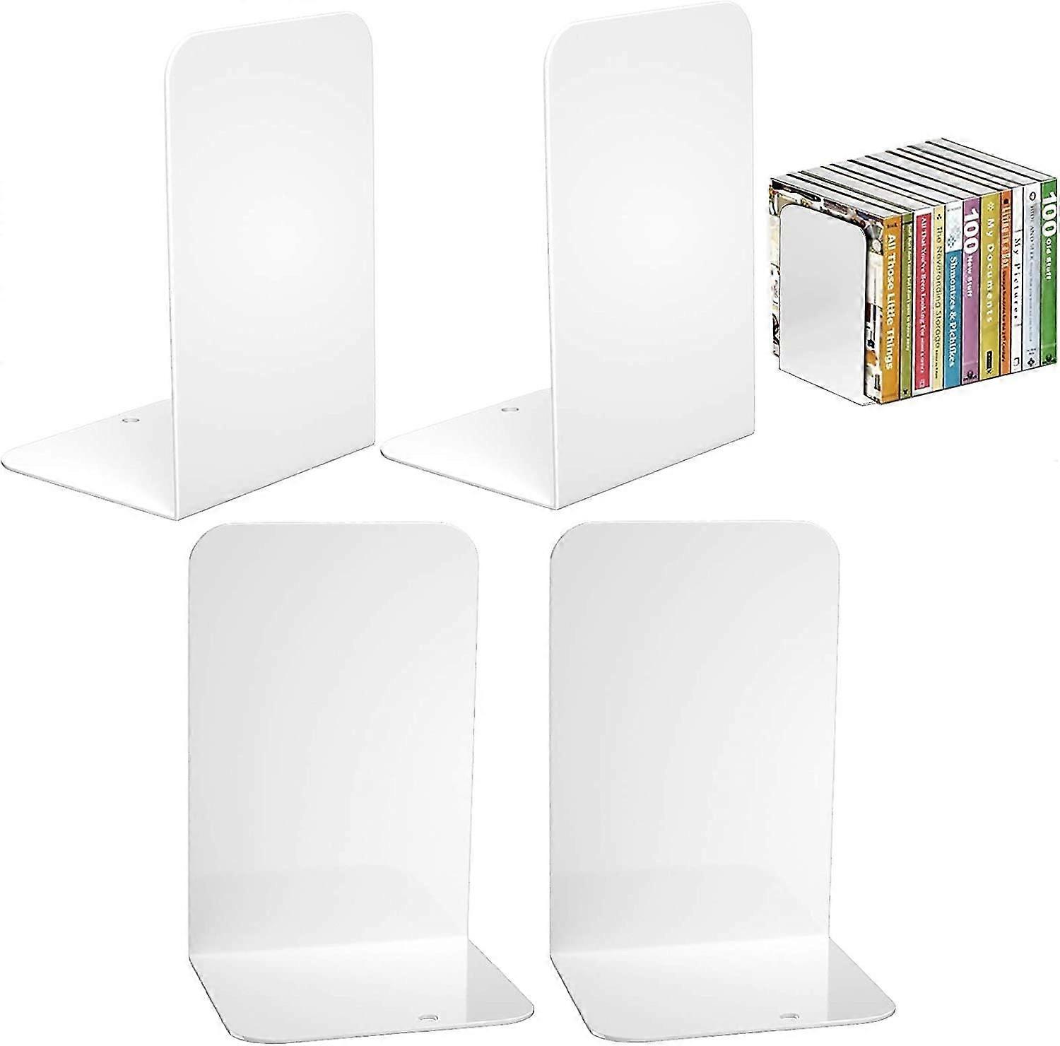 White Bookends for Heavy Books 2 Pairs
