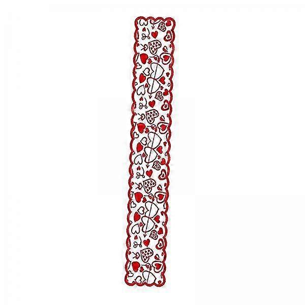 4xLove Table Runner Red Heart Print Decoration Table Placemat Table Runner