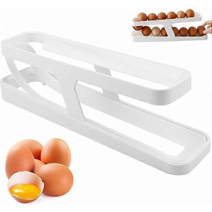 Egg Dispenser for Refrigerator Automatically Roll Up Egg Box, Fridge Egg Storage, Kitchen Organizer for