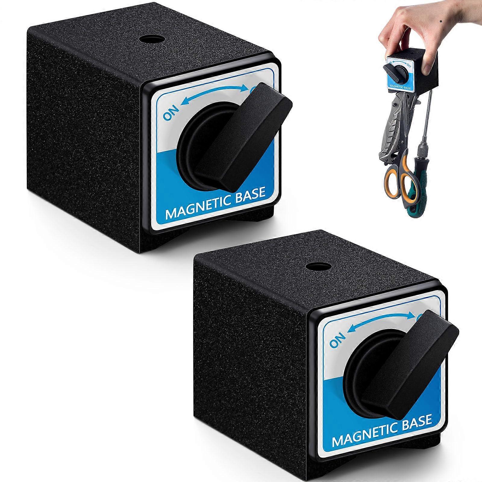 2 Pack Magnetic Base Holder with On/Off Switch 176 lbs Force M8 Thread for Dial Indicator Stand