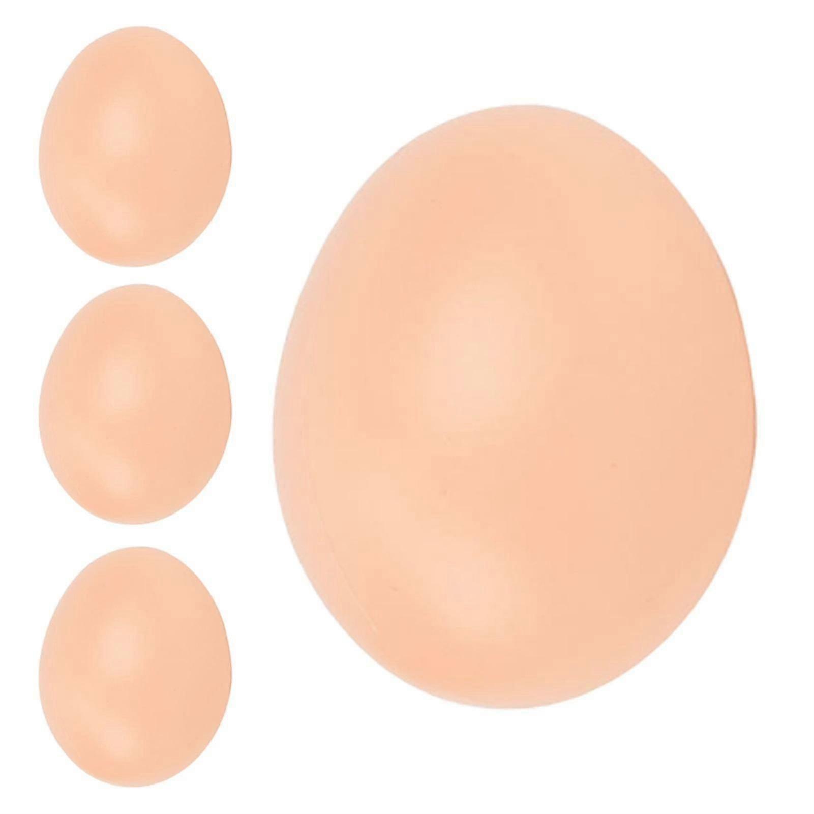 4pcs Fall Resistant Artificial Egg Smooth Surface Plastic Realistic Diy Easter Compact Chicken Egg For Kids