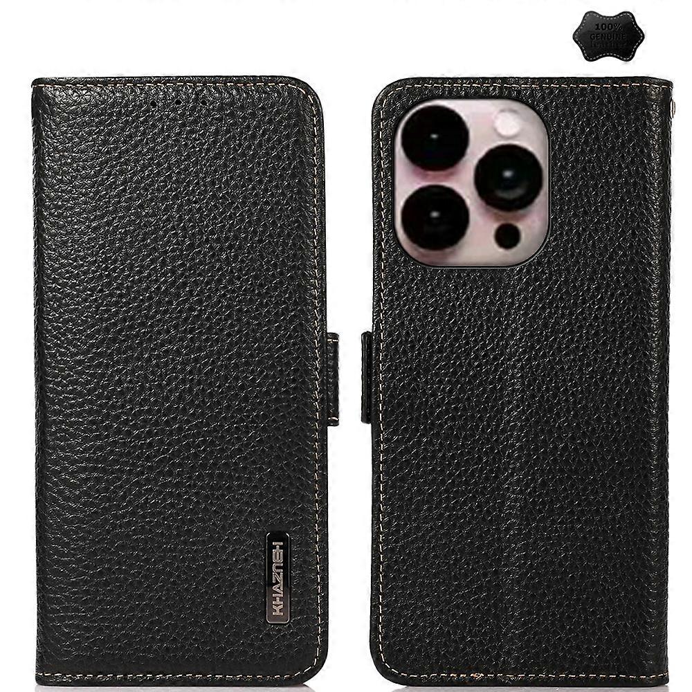 KHAZNEH Side-Magnetic Litchi Leather RFID Case