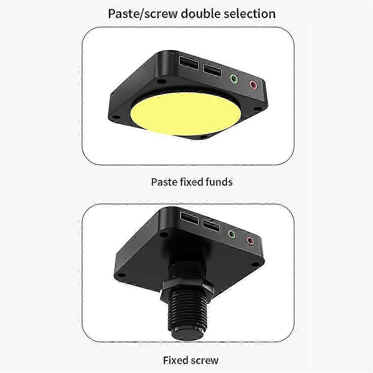 Computer Desktop Power Switch External PC Host Power Supply On/Off Push Button Switch, Dual USB Por