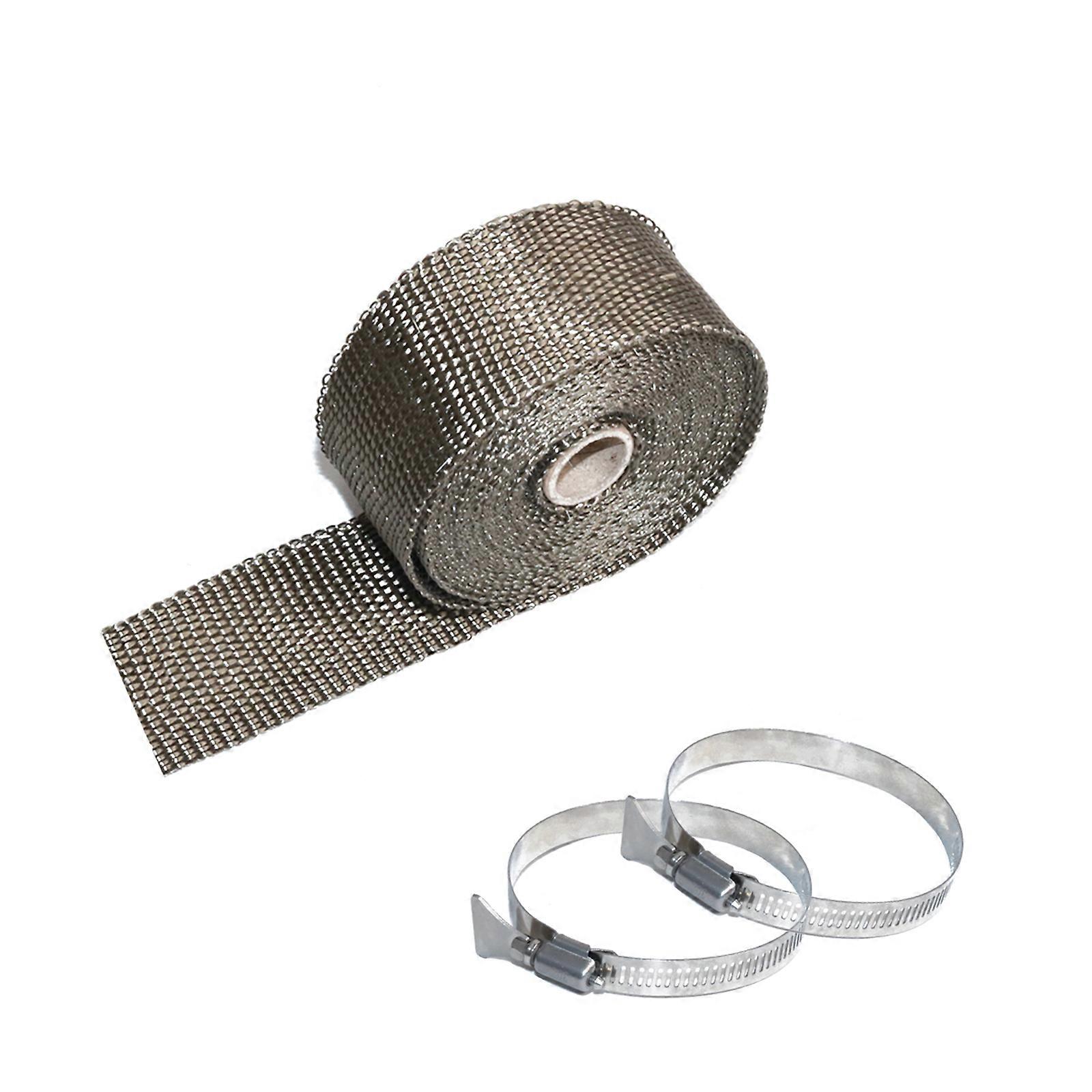 Convenient Stove Pipe Wrap Insulated Wrap for Camping Tent Stove Pipe Adjustable Fireproof Ribbon with 4 Clamps