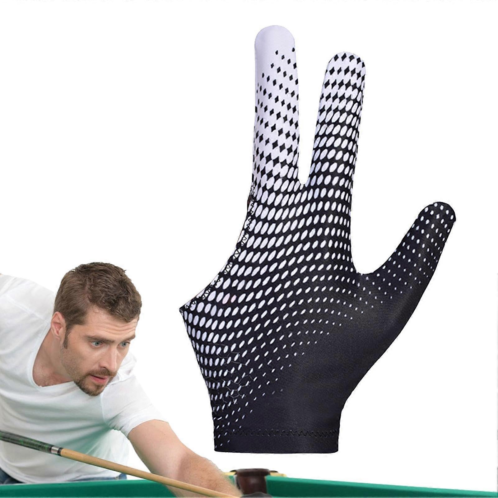 Billiard Gloves, Left or Right Hand, 3Finger Pool Gloves for Women/Men