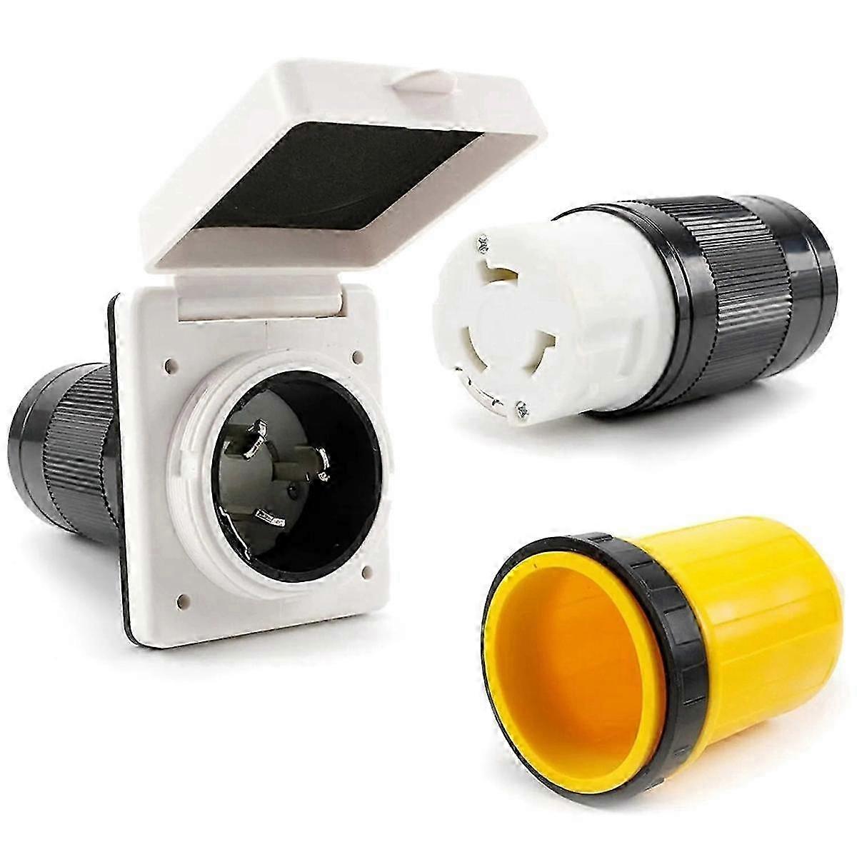 50 Amp RV Power Inlet Receptacle, 50 Amp RV Power Cover Twist Locking Connector