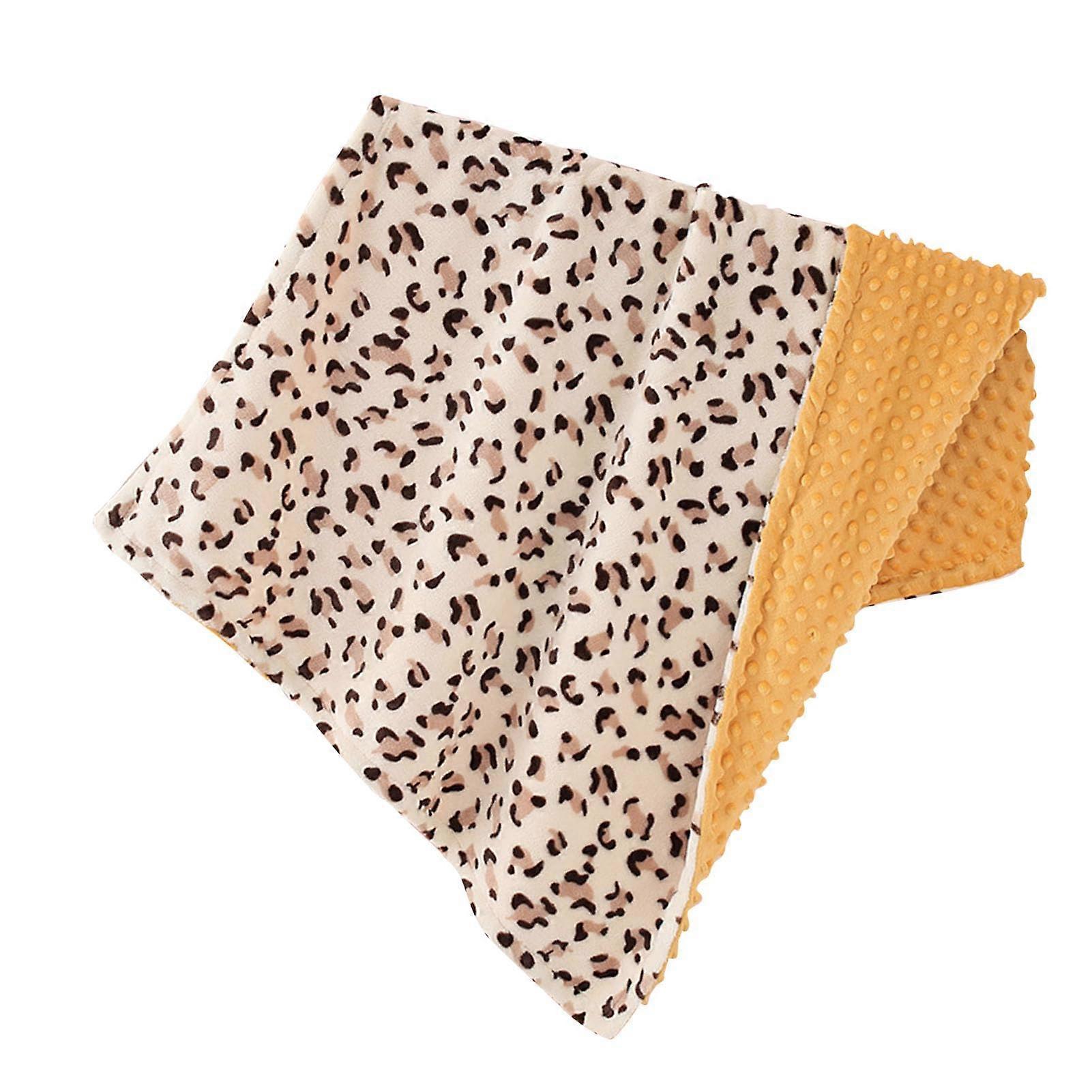 Baby Blanket, Warm Flannel Baby Blanket with Dots for 4 Seasons (Leopard Print) leopard pattern