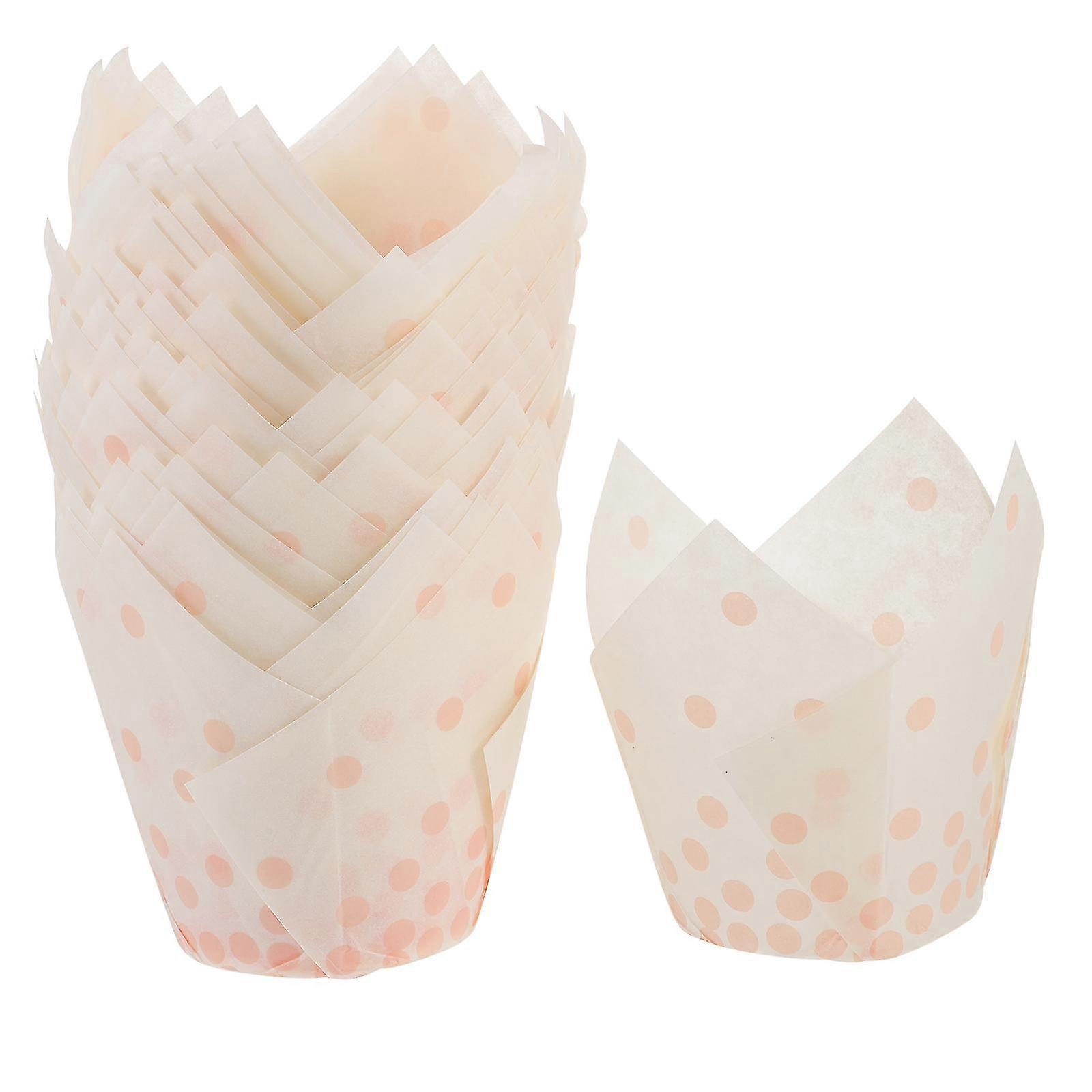 50 adet Pembe Yağ geçirmez Cupcake Gömlekleri, Muffinler ve Kekler için 8x5x5cm Dekoratif Pişirme Kapları