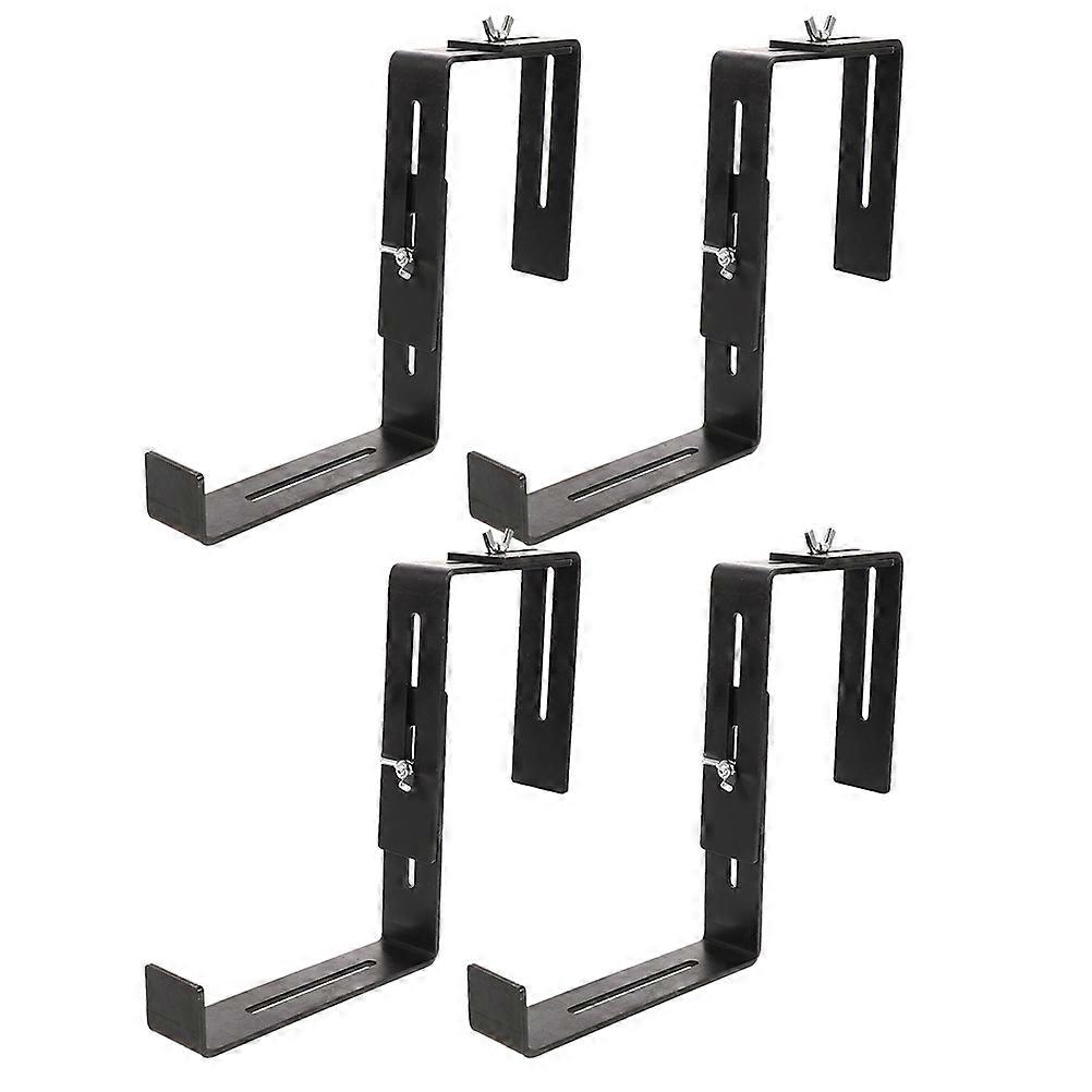 4 Pcs Railing Flower Pot Bracket Planter Box Hanging Bracket Mounting Rail Flower Box Holder Hanger Adjustable Balcony Bracket For For Windowsills,