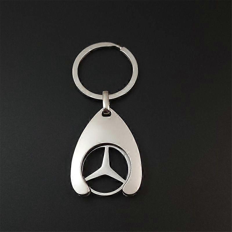 B66956285 Portachiavi con Carrello Spesa Token Cromato, argento, 4x3cm