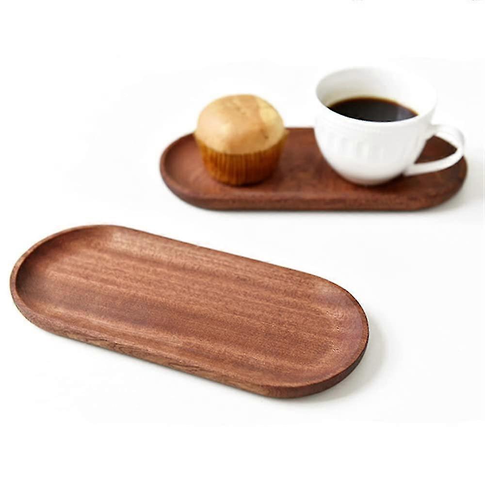 2 Pack Natural Walnut Wood Serving Platters and Trays Rectangular Design to Prevent Sliding Spilling 2025