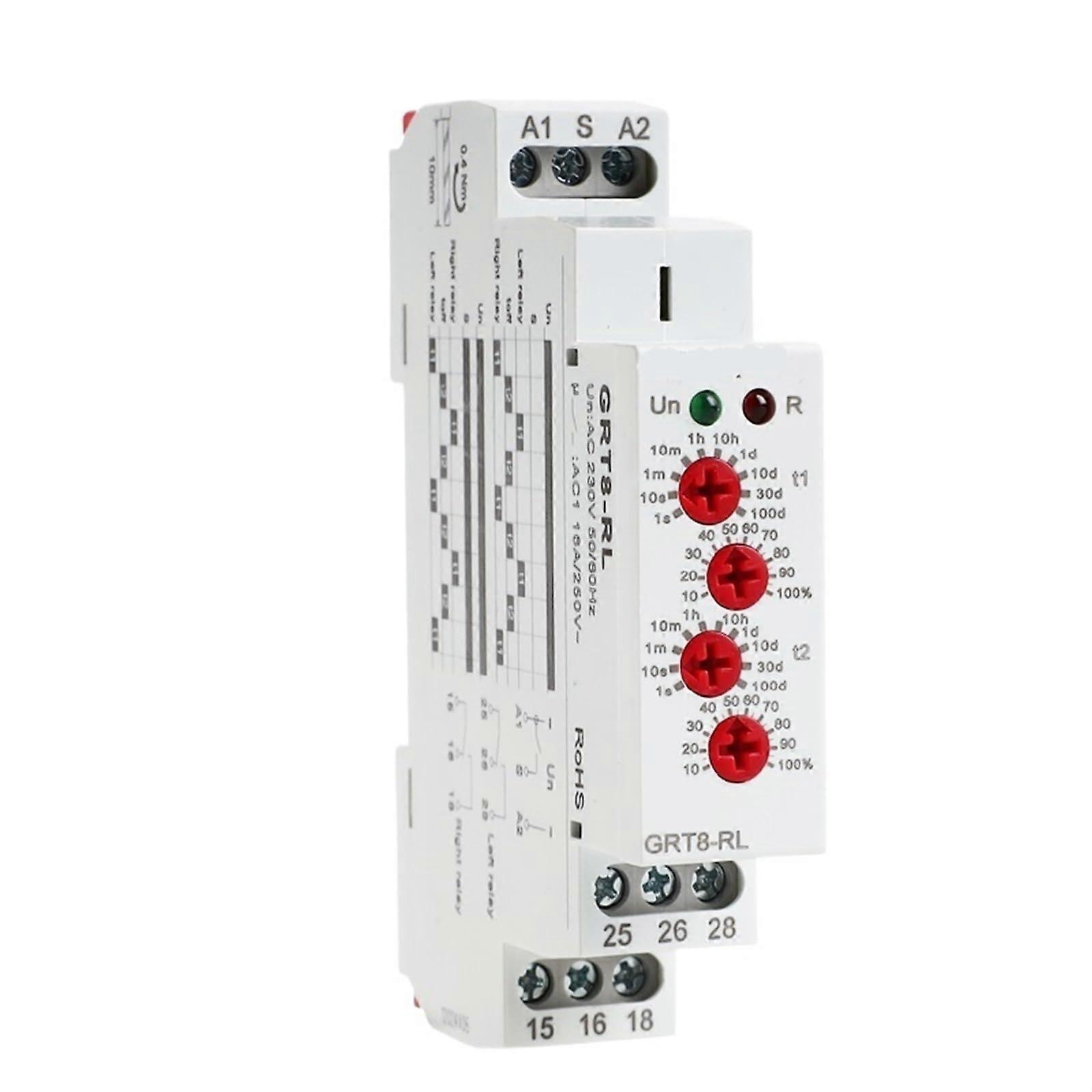 1 piece GRT8RL 16A rightleftinverse time relay alternative cycle relay 2NO2NC AC 230 V or AC/DC12240 V(GRT8RL ACDC12V240V) Ref: 5209
