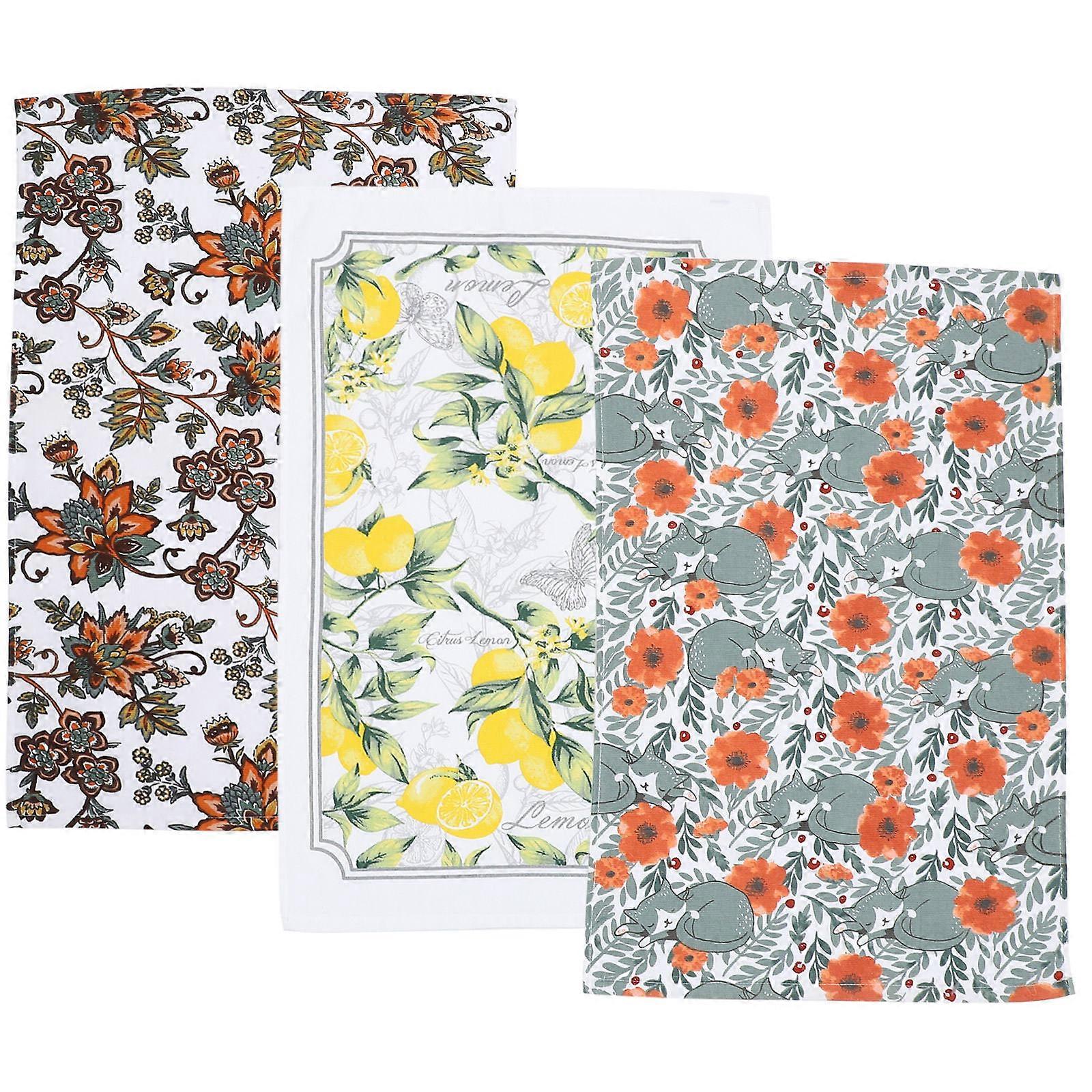 Multi Functional Hand Towel Thickened Absorbent Kitchen Towel For General Users 3Pcs