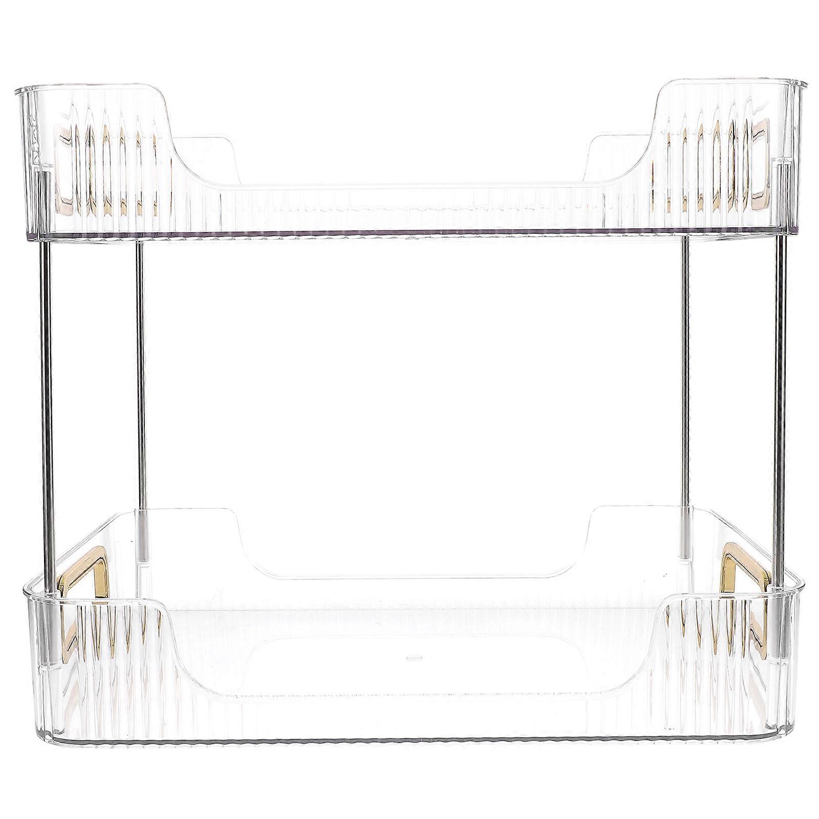 Bathroom Organizer Countertop Vanity Organizer With Diamond Pattern Minimalist Style 33X28.5X22CM Storage 1Set