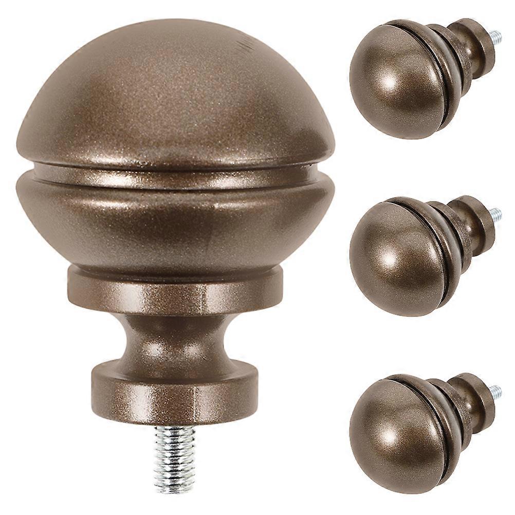 4pcs Decorative Half Ball Curtain Rod Finials for Decor – Easy Install Enhancements