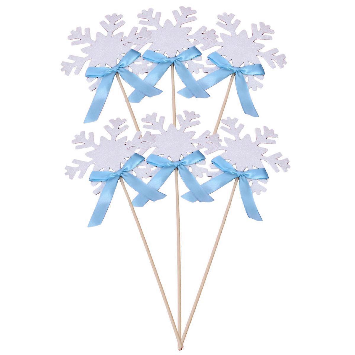 Snowflake Accessories Snowflake Wands White Seasonal Costume Accessories 14.2 5.1 0.3in 6Pcs