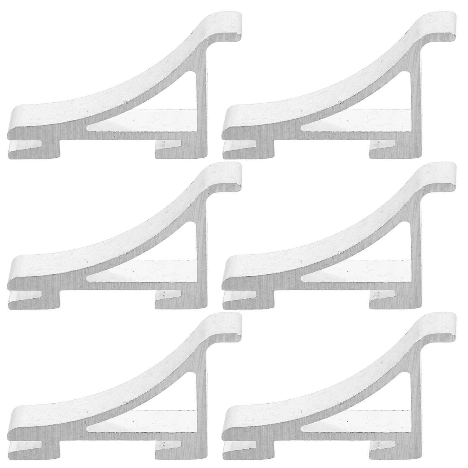 6pcs Aluminum Alloy Freezer Shelf Clips for Refrigerator Display Hooks, Strong Fridge Organizer with Non Slip Shelf Dividers for Kitchen Storage