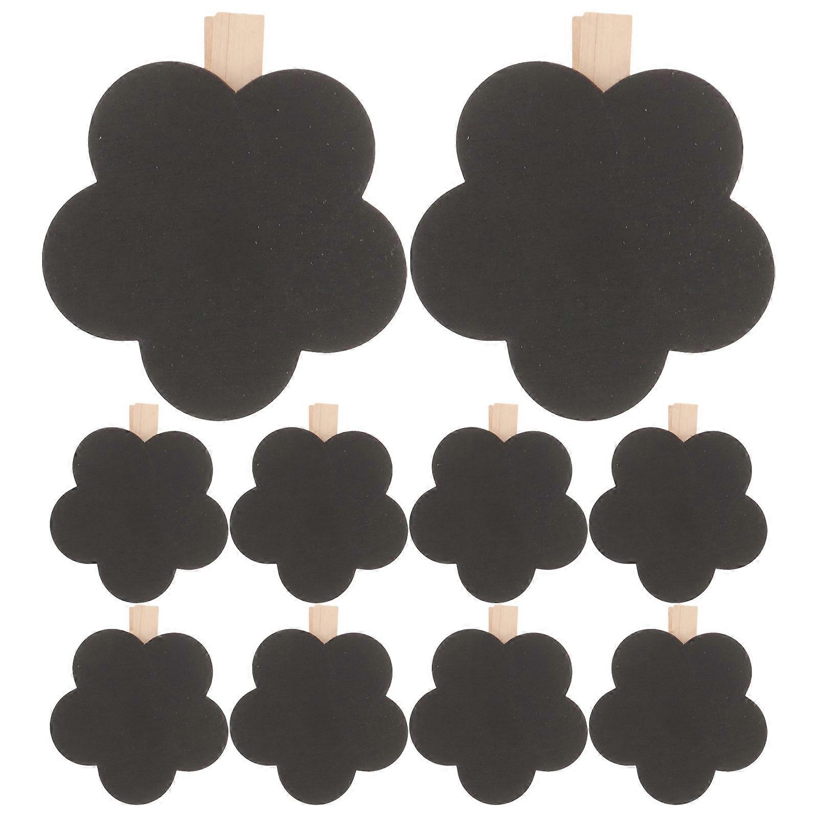 Mini Signboard Blackboard Memo Clip Users Reusable 7x7cm 10Pcs