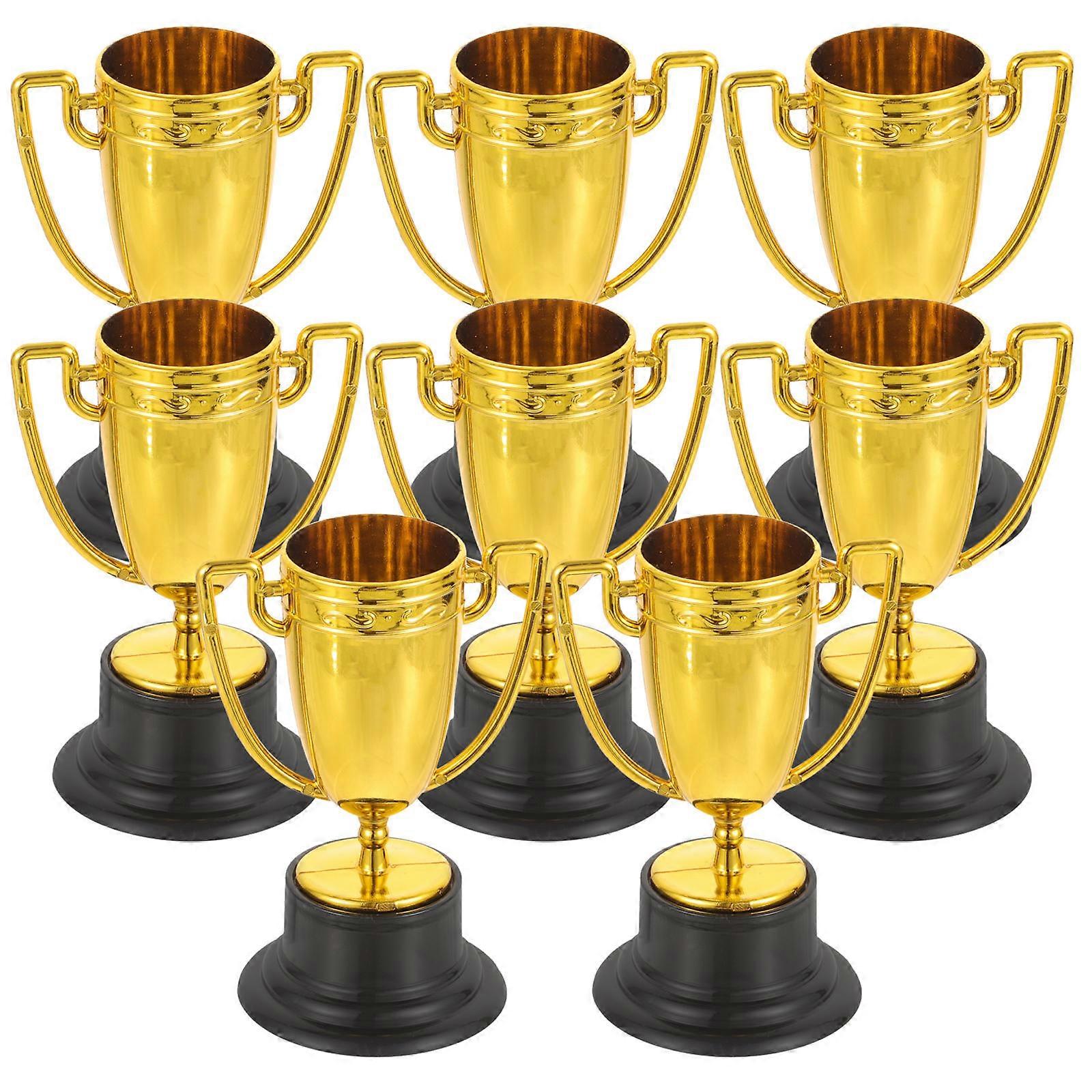 Tiny Trophy Golden Mini Trophies School Competitions Kids Recognition 8Pcs