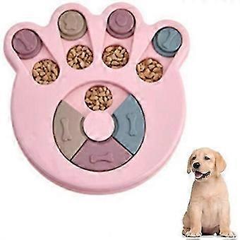 Educatief hondenspeelgoed - Slow Feeder voor honden - Interactive Digestion Aid (Pink Paw Print)