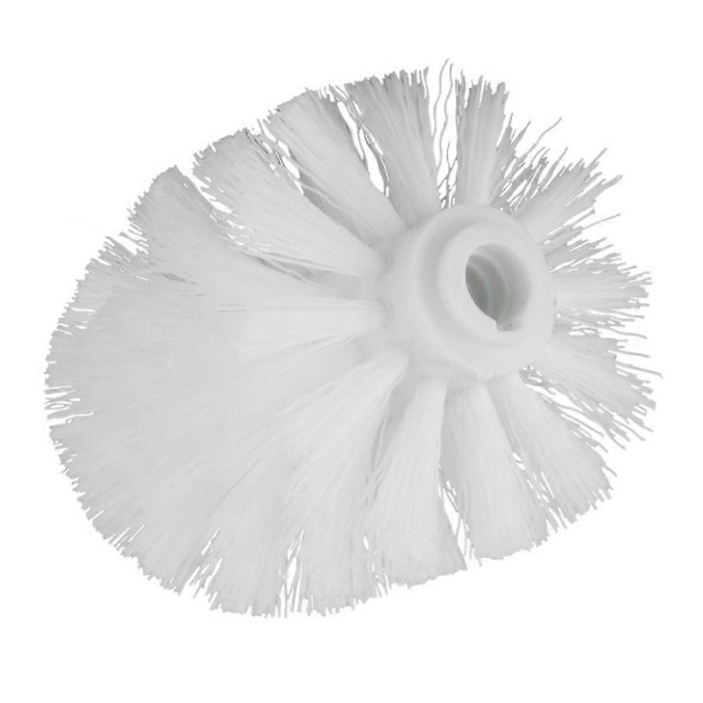 Replacement Toilet Brush Head with Stiff Bristles for Efficient Cleaning, Fits Standard Connectors, White Plastic Refill for Limescale Removal