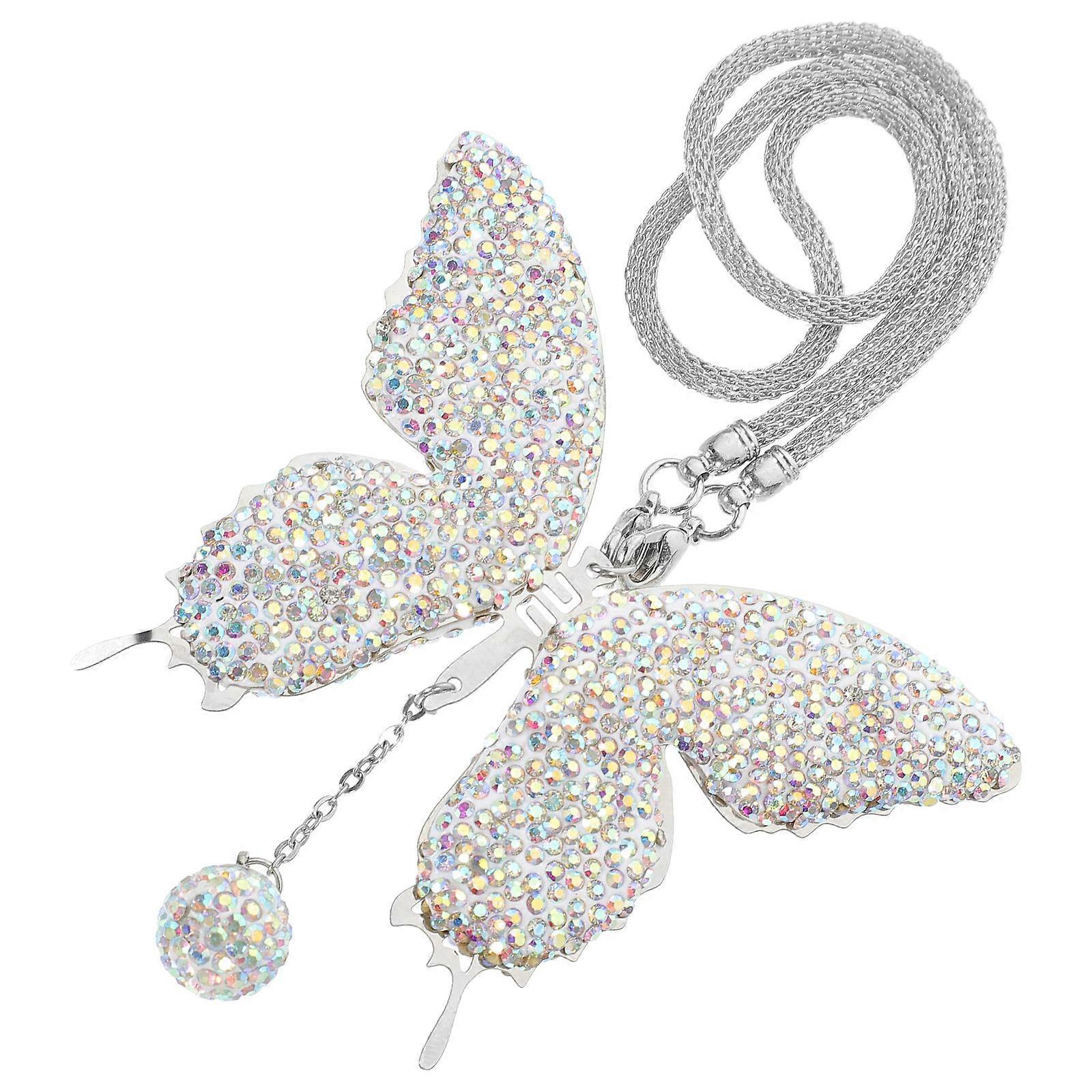 Silver Car Mirror Hanging Decoration Elegant Style Car Pendant 1Set