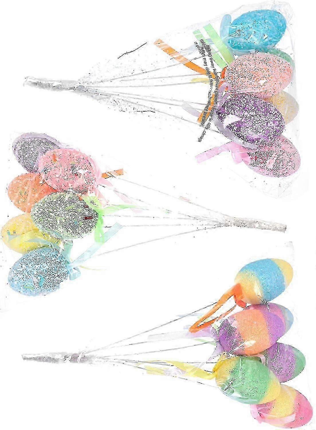 18pcs Easter Eggs, Foam Easter Eggs, Colorful Artificial Easter Egg Decorating Kits, Easter Ornament Easter Party Favor