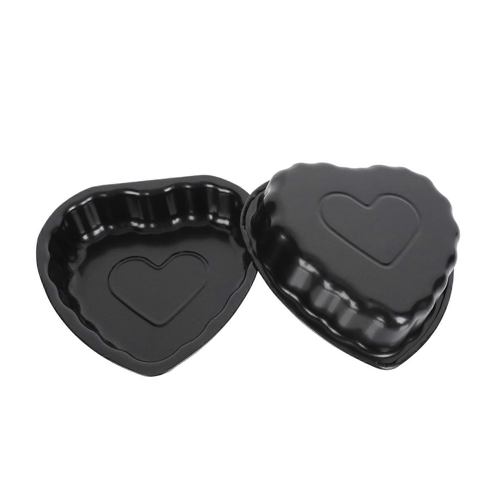 Carbon Steel Non-Stick Heart-Shaped Cake Pan Set of 2, Durable and Heat Resistant for Easy Baking and Release of Mini Cakes