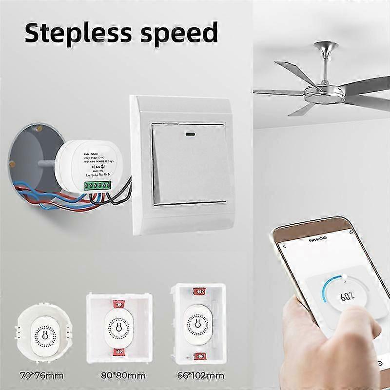 Tuya Smart WiFi Fan Ceiling Fan Switch Module Dual-Mode Reset Voice Switch Controller for Alexa Goog