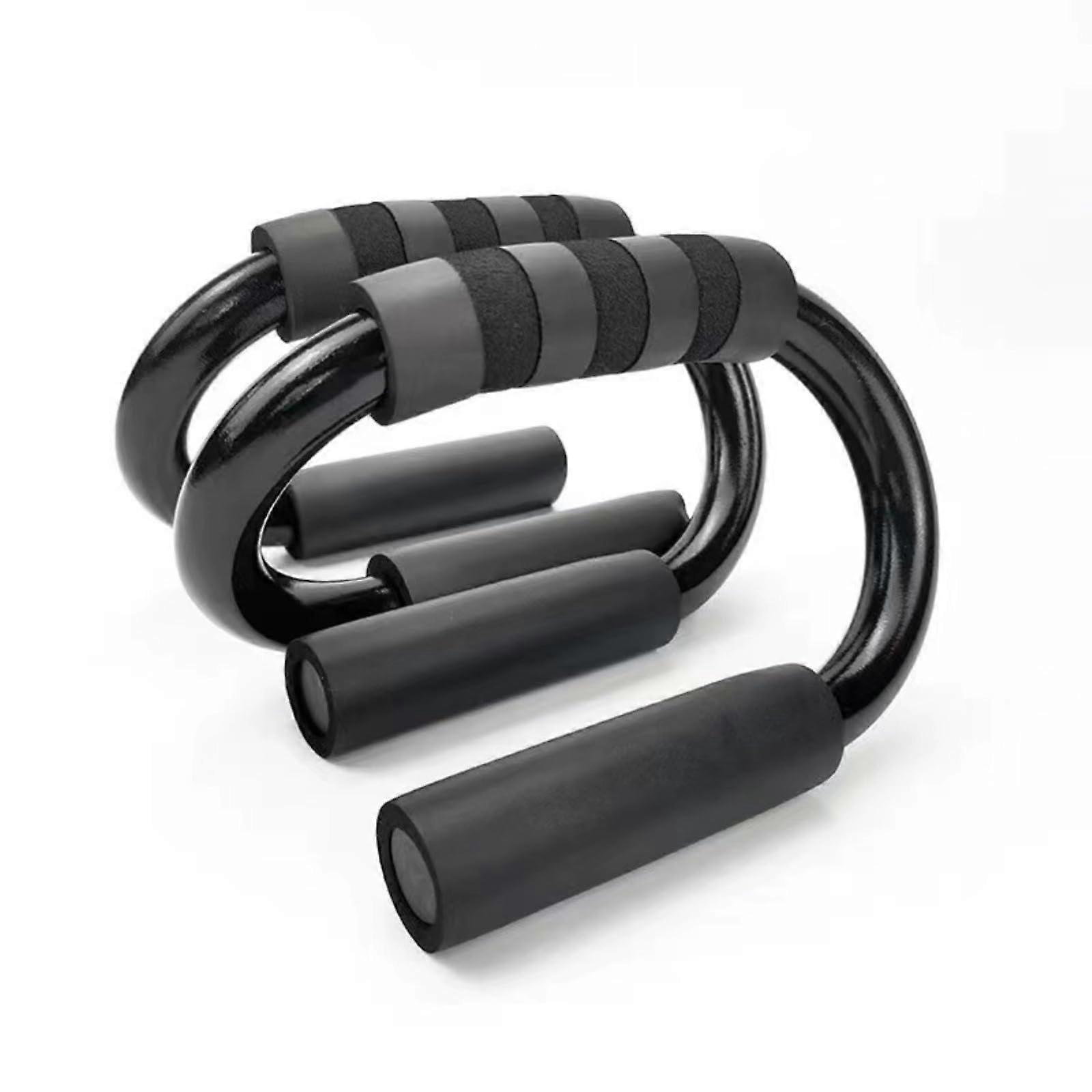 Push Up Handles for Home Gym, 2 Pack Steel Tube S-shaped Push-Up Grips, 400 kg Weight Capacity for Strength Training