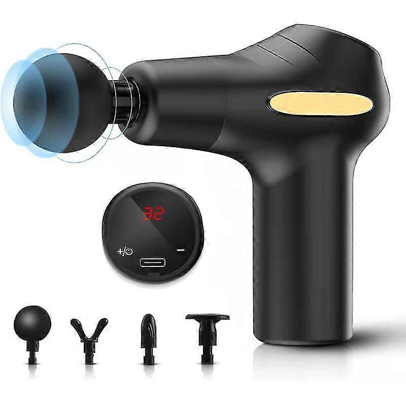 Portable Deep Tissue Muscle Massage Gun with 32 Power Speeds and 4 Attachments, Lightweight Mini Design, Type-C Compatibility
