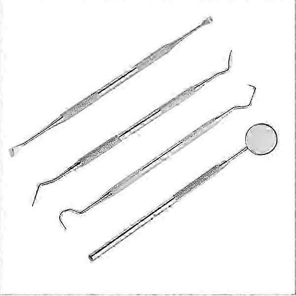 Sett med 4, tannsteinfjerner i rustfritt stål, tannlege