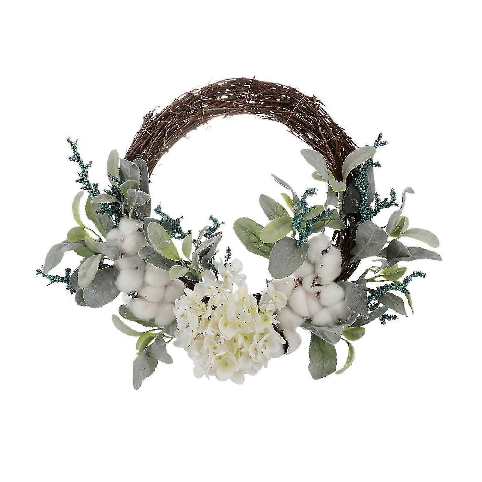 Decorative 40cm Wreath: Cotton, Bunny & Eucalyptus