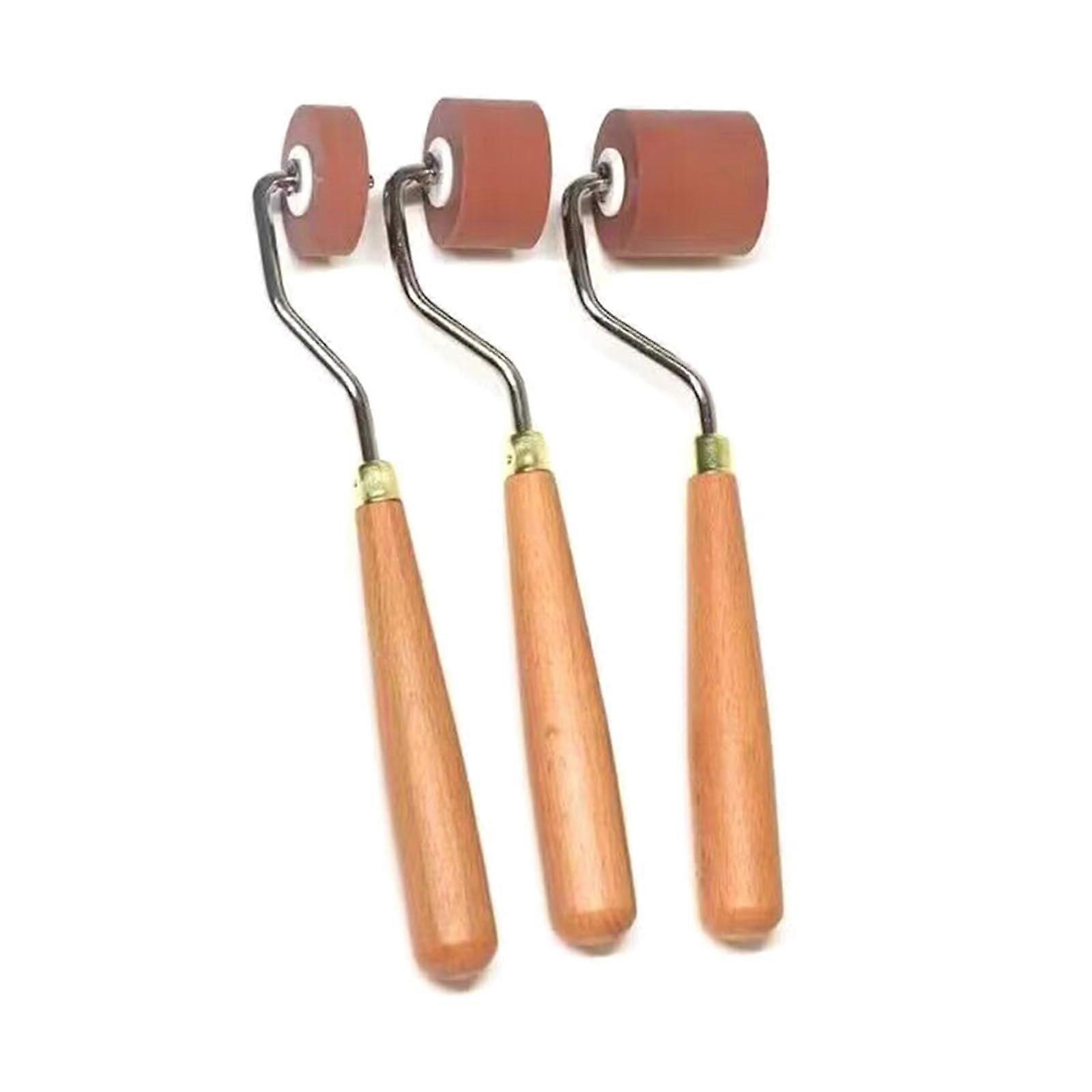 1/3pcs wooden handle rubber roller brayer roller for printmaking brayer tool glue stamp for block printing stamp