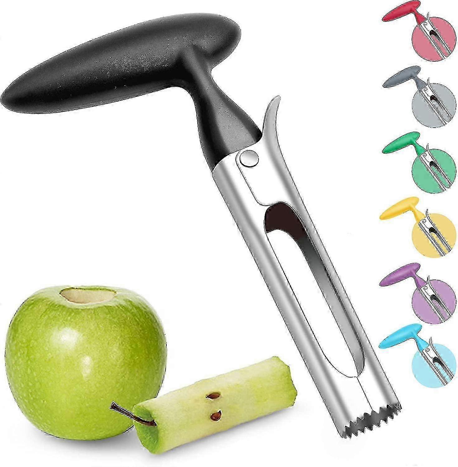 Apple Corer with Abs Handle and Serrated Stainless Steel Blade, Core Tool, Black