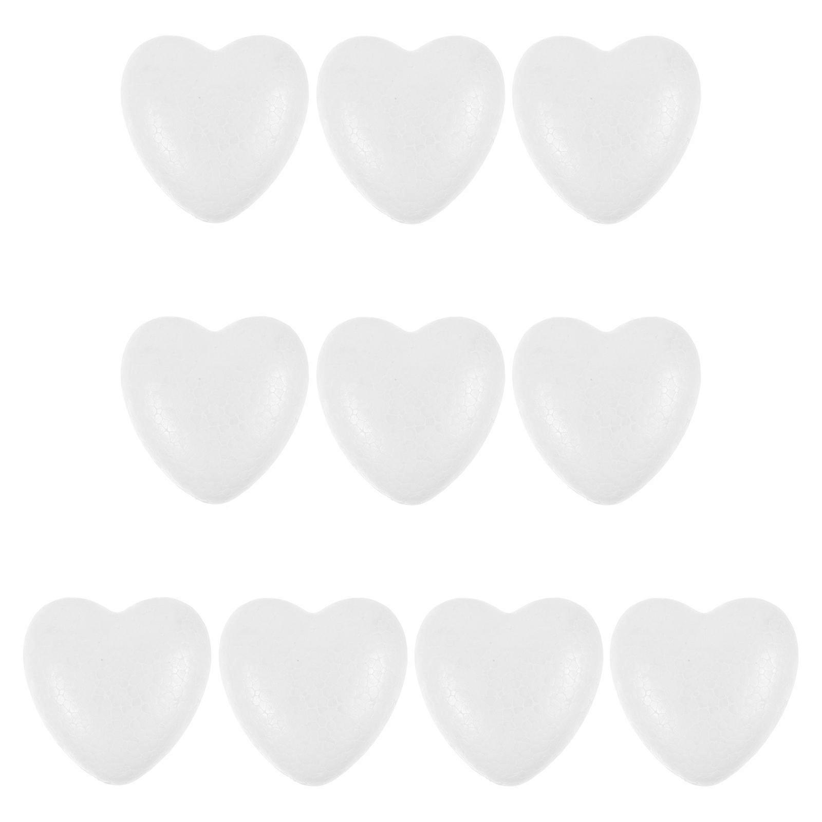 Heart Shaped Polystyrene Balls Pack of 10 White Foam Hearts for DIY Crafts, Wedding Decorations, and Art Projects