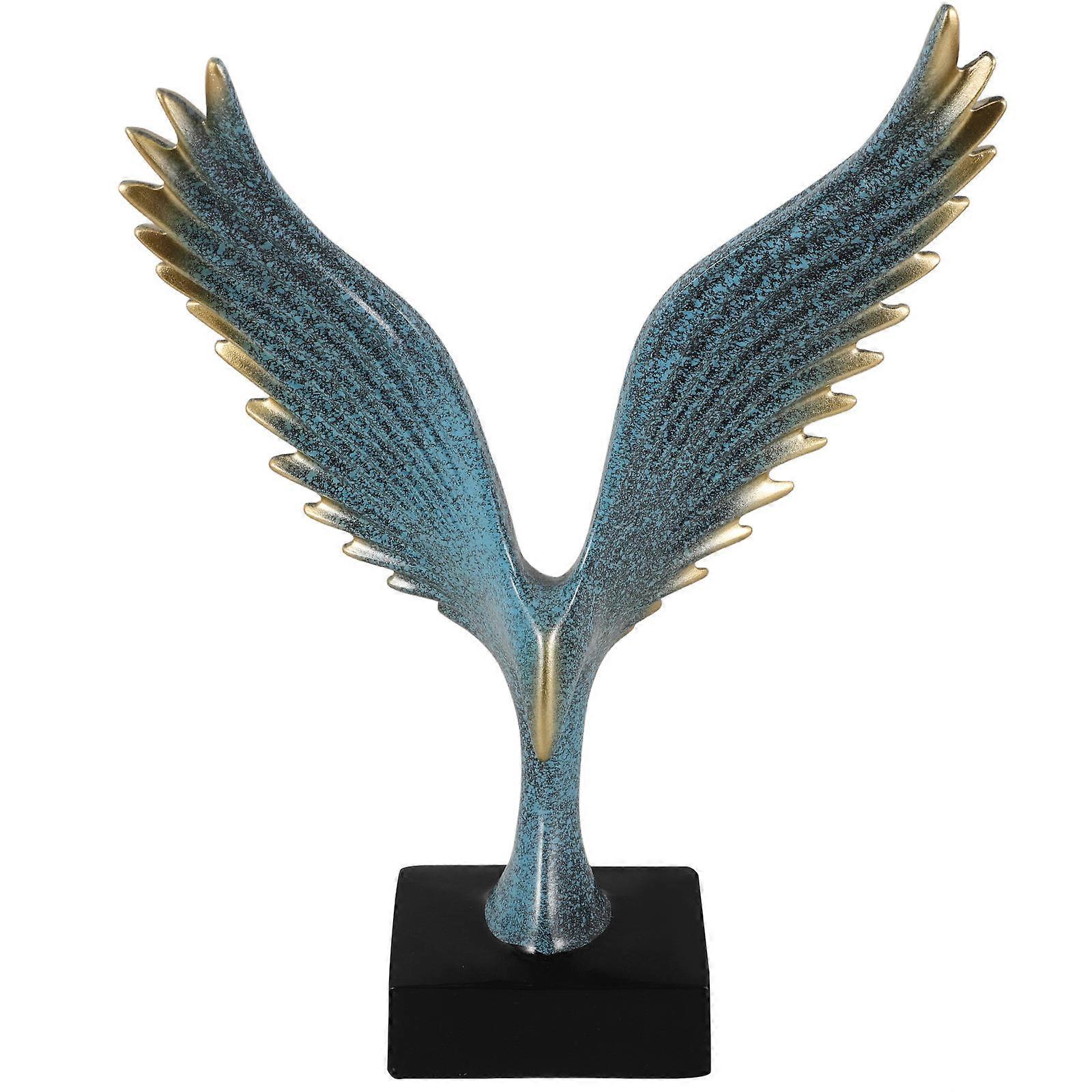Decorative Eagle Figurine Abstract Spreads It Wing Eagle Statue Office Decor Elegant Style 1Set