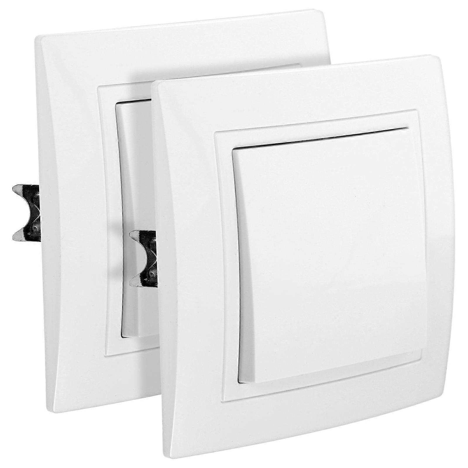 Wall Light Switch Panel Home Use Residential 8.30x8.30x3.00cm Tunnel-Type Wiring Holes 2Set