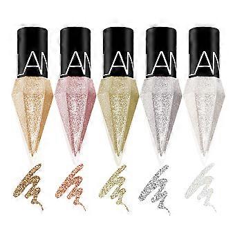 5 Pcs Shiny Eyeliner Set Waterproof Long Lasting Liquid Glitter Eyeliner Smudgeproof Makeup Eye Liner Eye Shadow