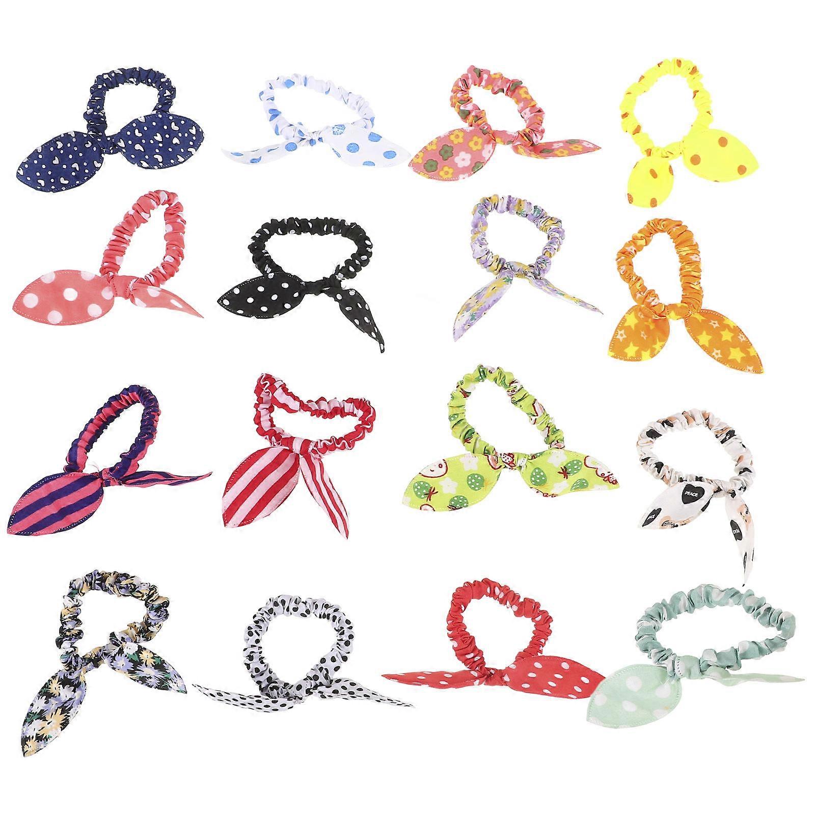 Chic Dot Pattern Hair Tie Bowknot Ponytail Holders for Any Occasions Everyday Wear Women Girls 24Pack