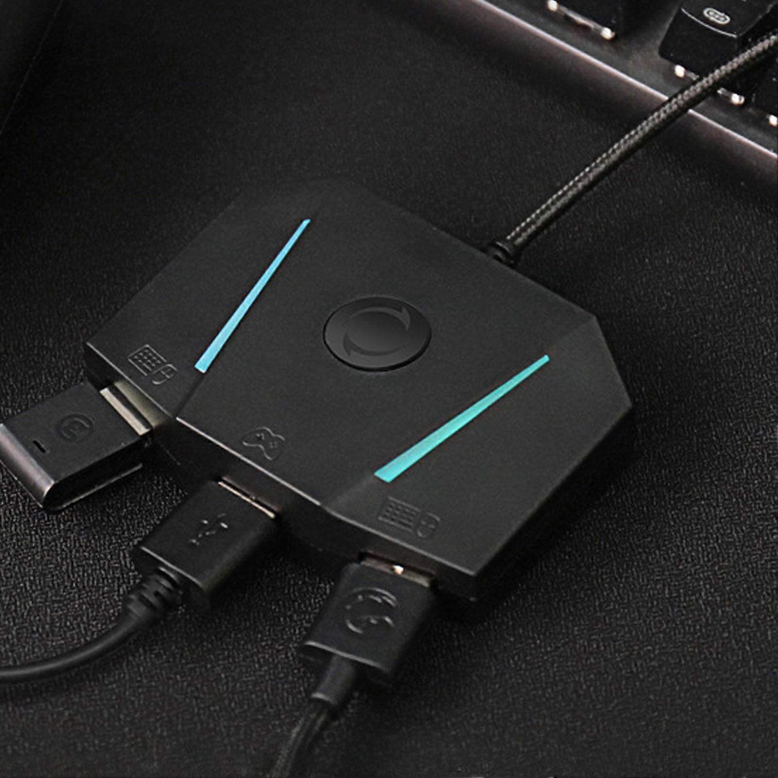 Keyboard Mouse Converter Plug and Play Game Controller Adapter with 3.5mm Sound Jack for Xbox One for PS4 for Switch for VX2 AimBox 