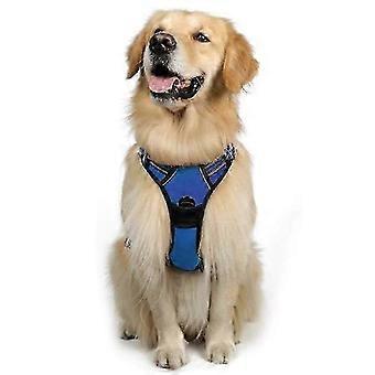 Blue, Anti-pull S-Dog Harness, Dog Harness Adjustable Reflective Harness with Front Clip Harness for Medium Dogs