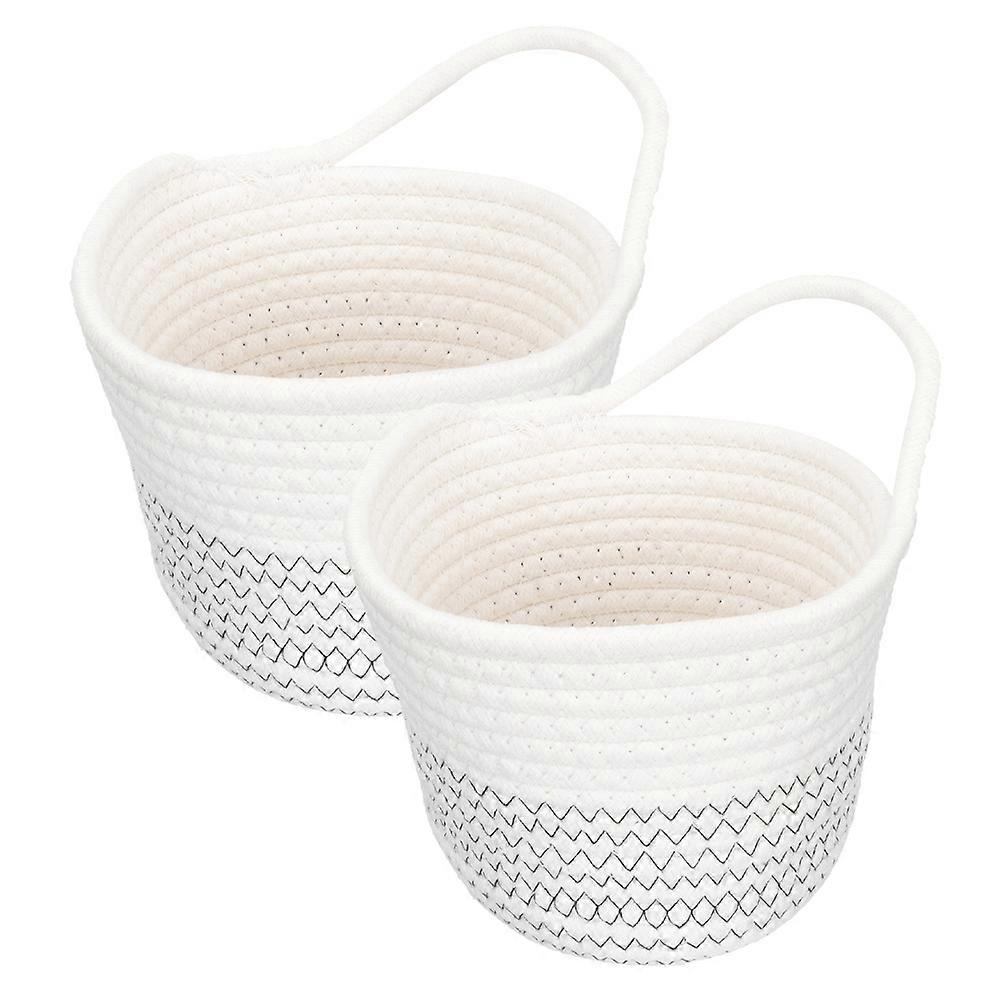 Wall Hanging Storage Basket 2Pcs Multi Cotton for Versatile Storage Solution