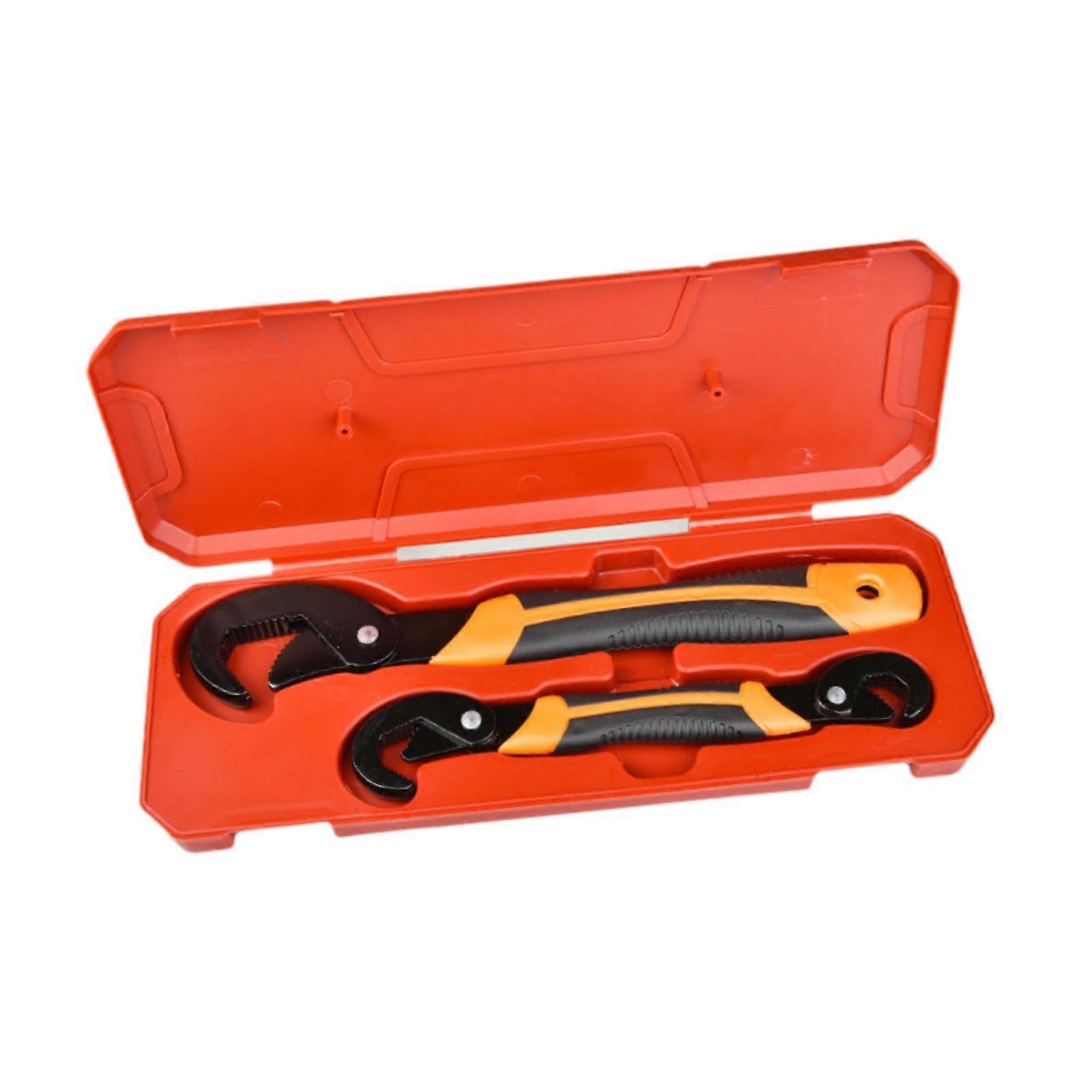 Water pipe and nut wrench set, 2piece multifunctional plumbing tool set for home maintenance and DIY projects, multicolored