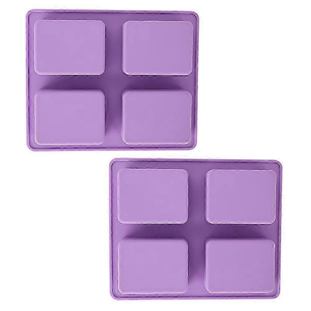 2PCS Tree Shaped Rectangle Silicone 4 Hole Ice Lattice Mold for Chocolate Cake Making Tools