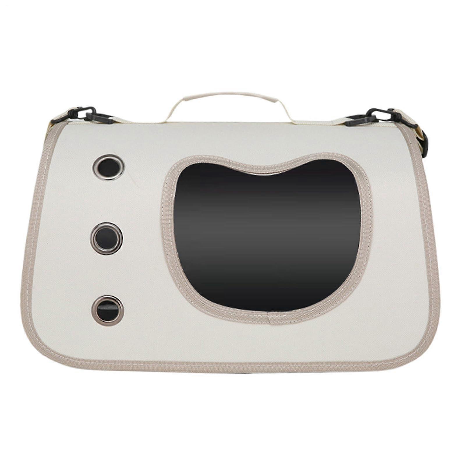 Dog Carrier Bag Adjustable Pet Carrier With Wide Handle For Car Travel Picnics Vacations Camping White