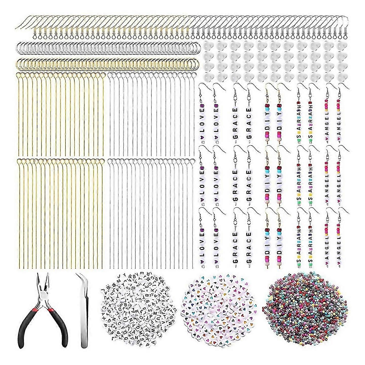 For Earring Making Kit With Letter Beads Beaded Earring Hooks