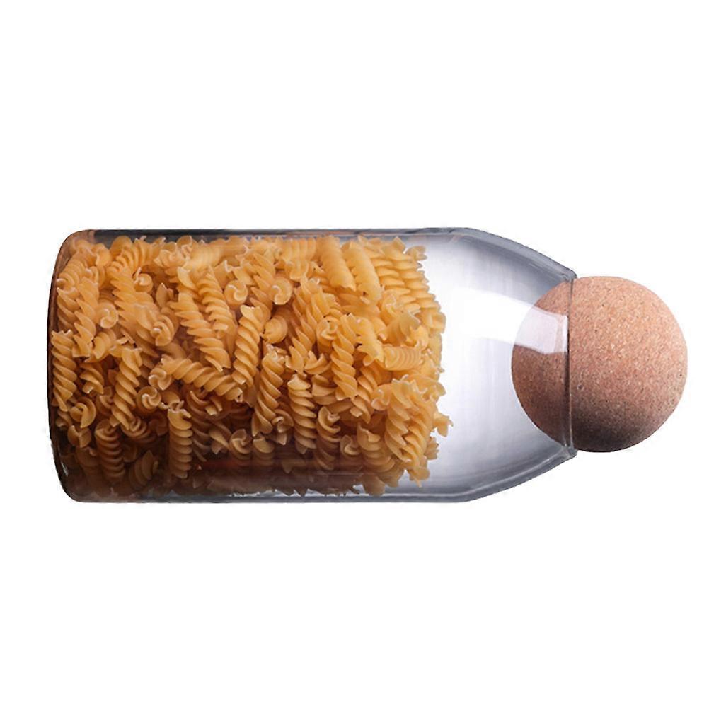 1200ML Transparent Borosilicate Glass Sealed Can Glass Storage Tank Food Spice Grains Container with Cork