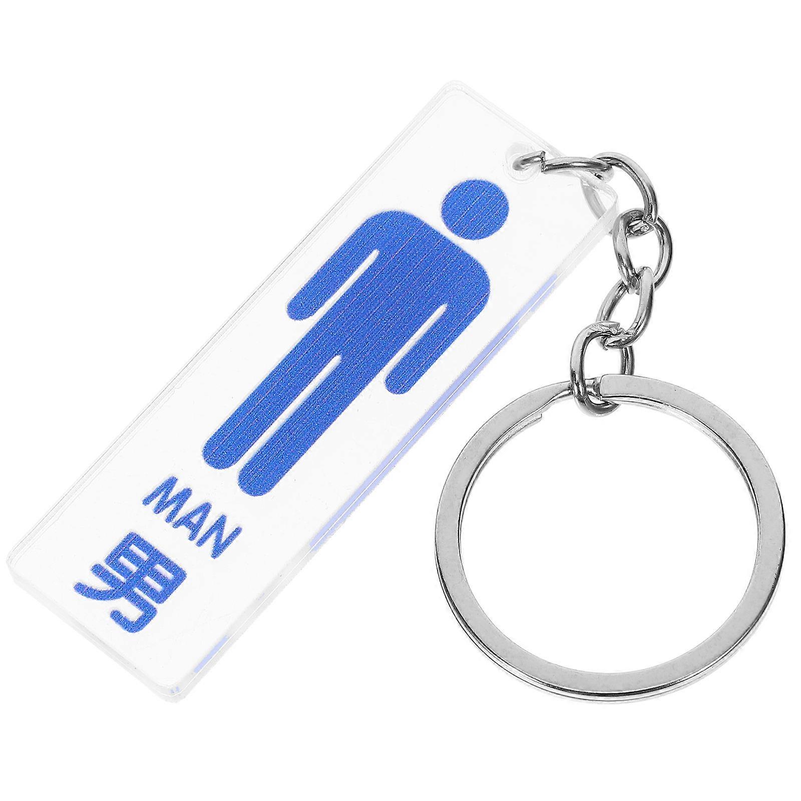 Men Bathroom Keychain Rectangular Shape Versatile Accessory Blue Organizer For Home Office Use 1Pack