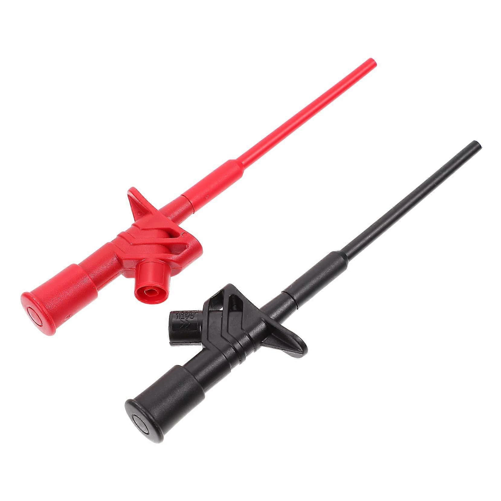 2 pieces  voltage insulated test probes with flexible hook clip for precise measurements, no cable stripping required, portable and practical